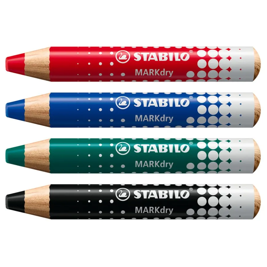 STABILO Markdry Drywipe Crayons Assorted Pk4