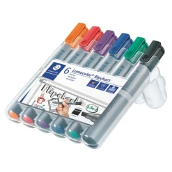 STAEDTLER Lumocolor Assorted Flipchart Marker Pens 6pk