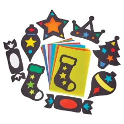 Stained Glass Christmas Shapes 30pk