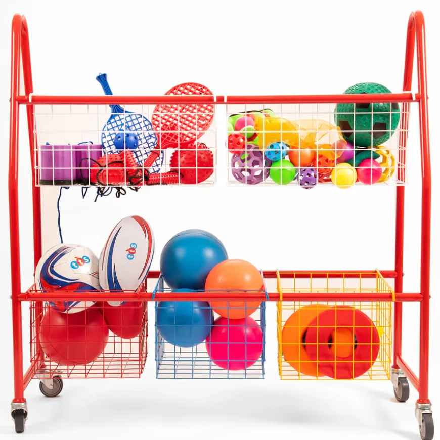 Storage Trolley with Mesh Baskets