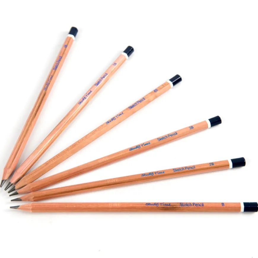 Study Time Sketching Pencils Assorted 6pk