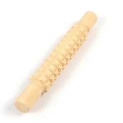 Textured Wooden Rolling Pin Set 4pk