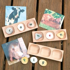 Three Pebble Word Building Tray