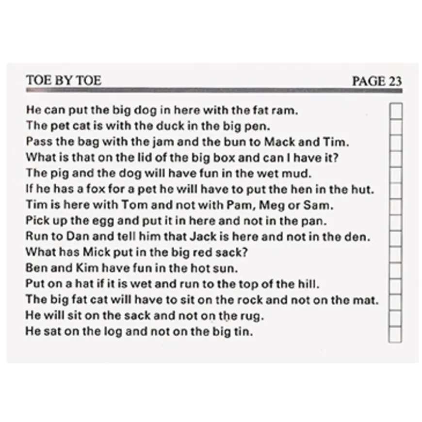 Toe by Toe Reading Manual for Teachers and Parents