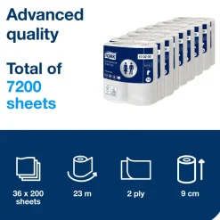 TORK® 2 Ply White Toilet Rolls 36pk