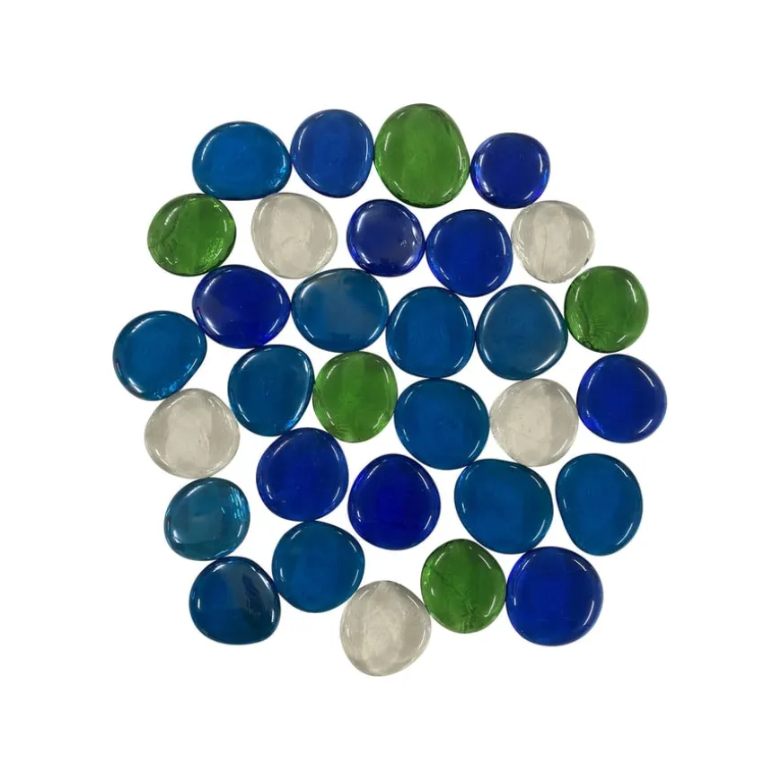 Transparent Coloured Pebble Counters 30pcs