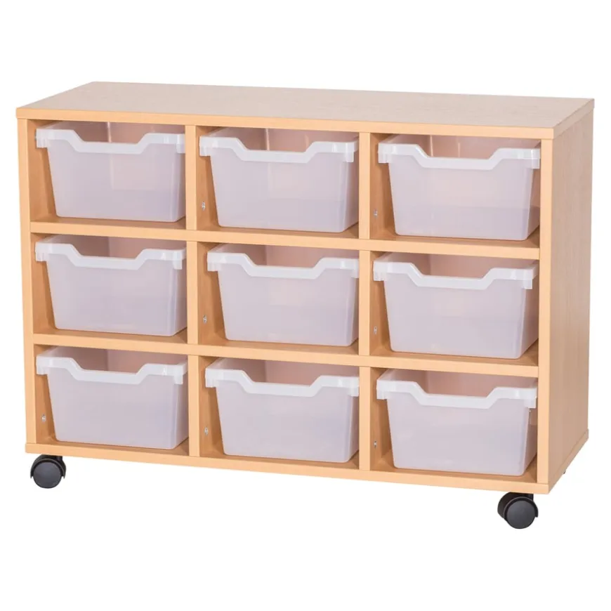 Tray storage unit with 9 Gratnells Cubby trays
