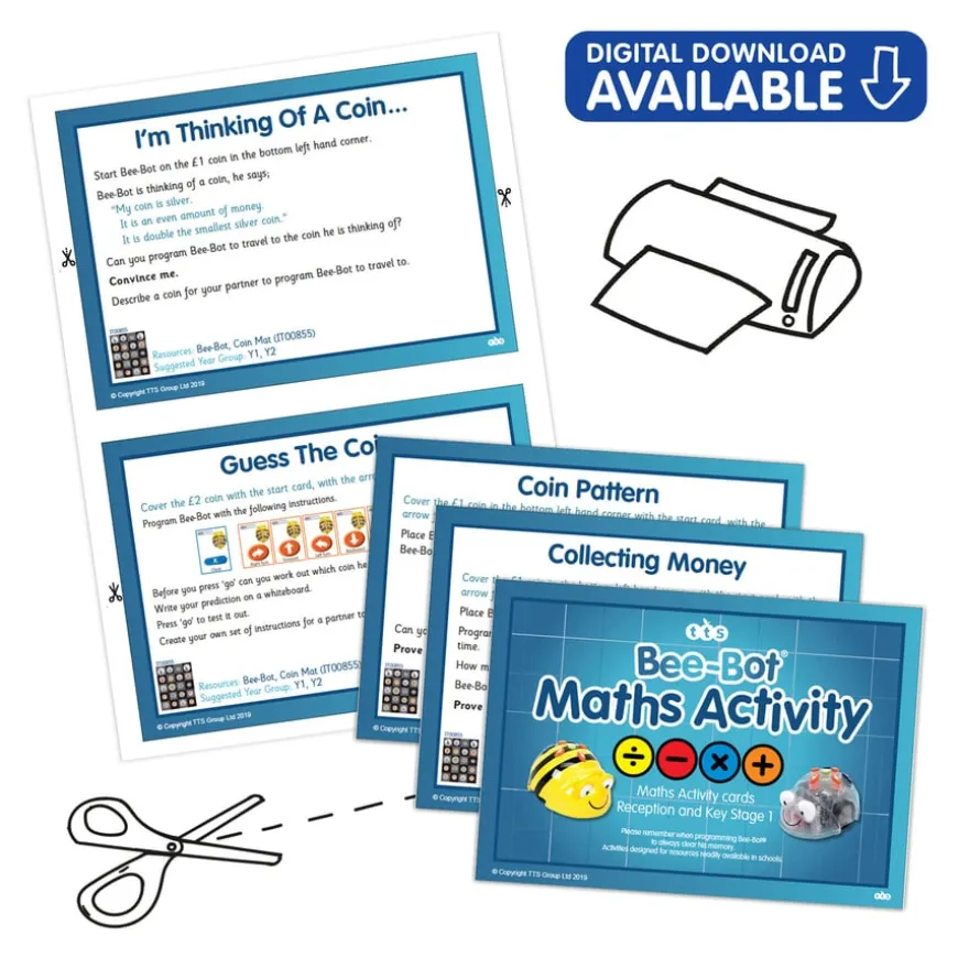 TTS Bee Bot Maths Activity Cards 60pk