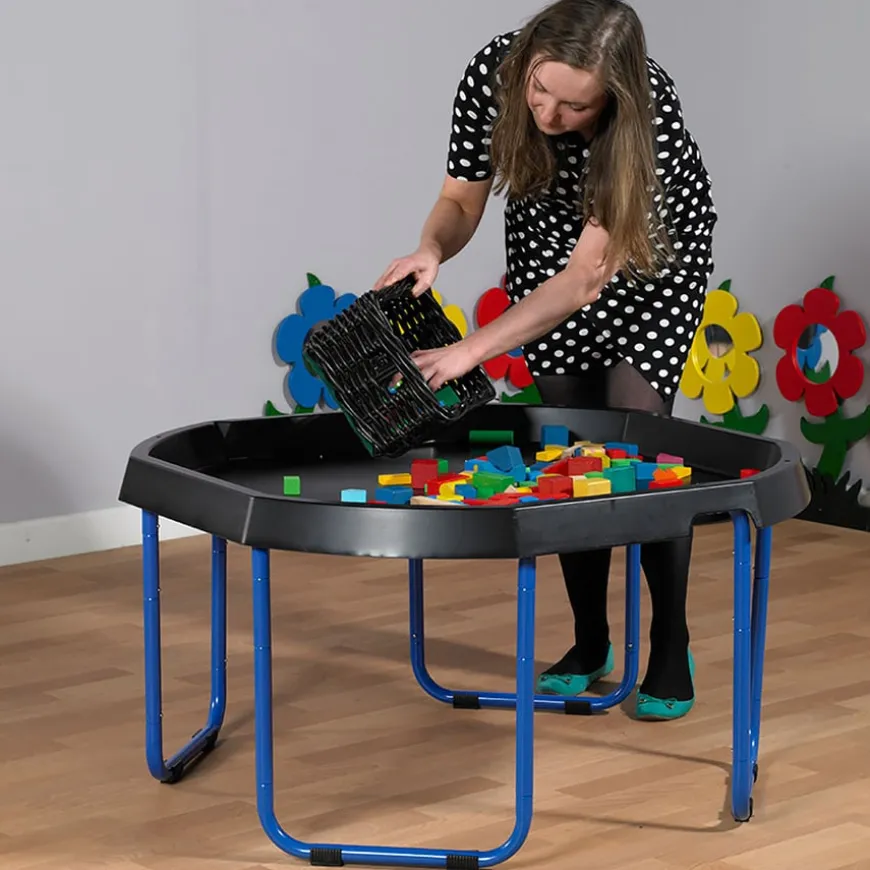 TTS Black Tuff Tray Table and Blue Stand Bundle