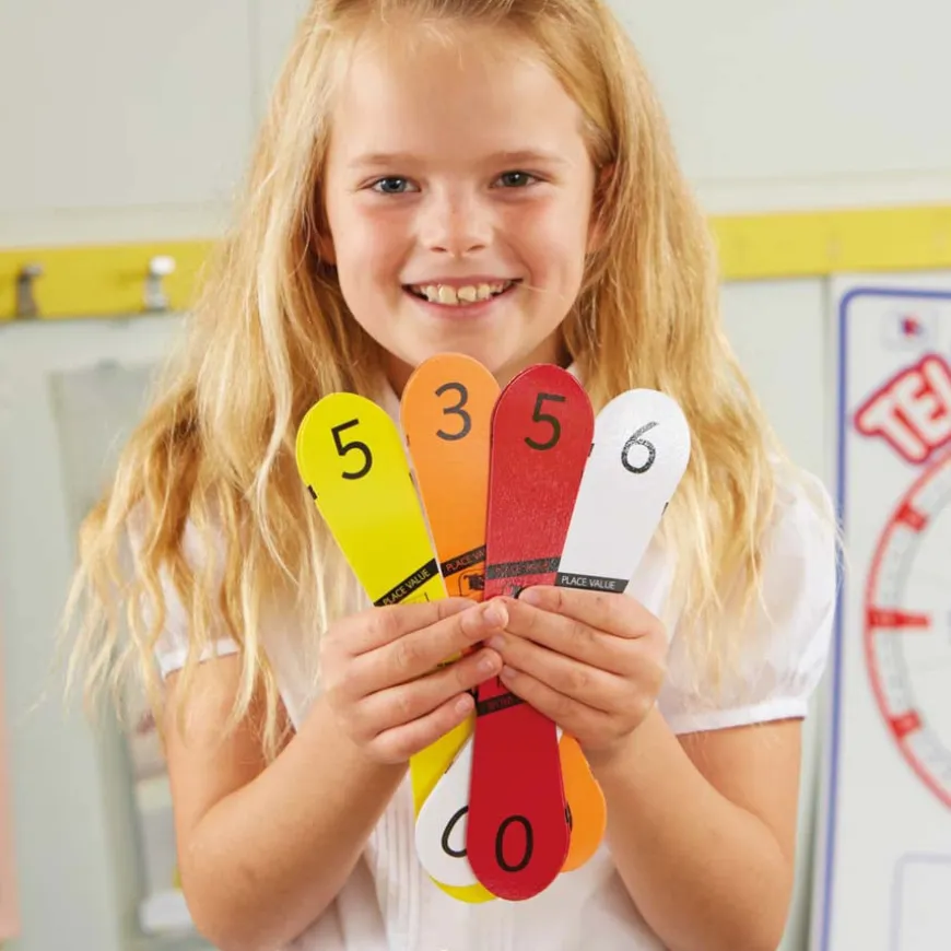 TTS Coloured Place Value Number Fans 60pk
