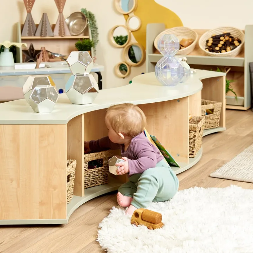 TTS Elements Sage Toddler Low Curved Storage Unit