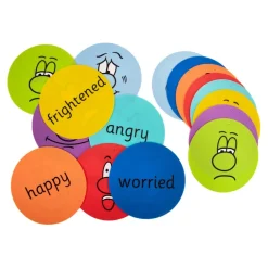 TTS Emotion Faces Throw Down Spots 16pk