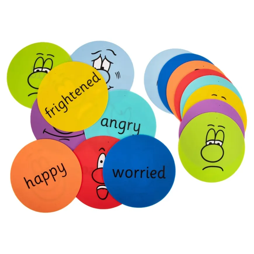 TTS Emotion Faces Throw Down Spots 16pk