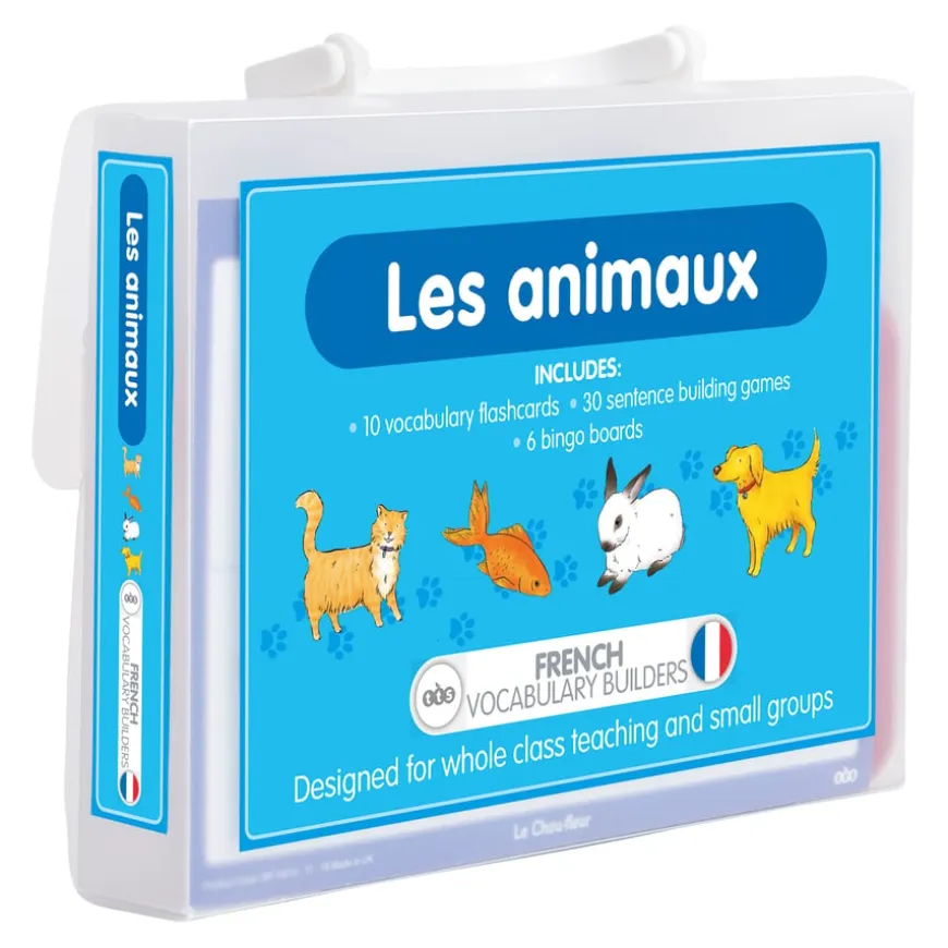 TTS French Animal Names Vocabulary Builder Activity Cards 46pk