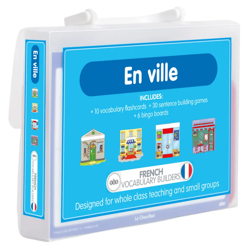TTS French In the Town Vocabulary Builder Activity Cards 46pk