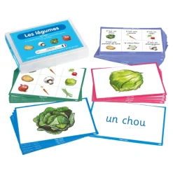 TTS French Vegetables Vocabulary Builder Activity Cards 46pk