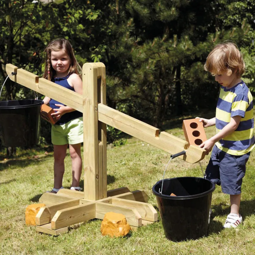 TTS Giant Wooden Outdoor Learning Scales and Bucket Set