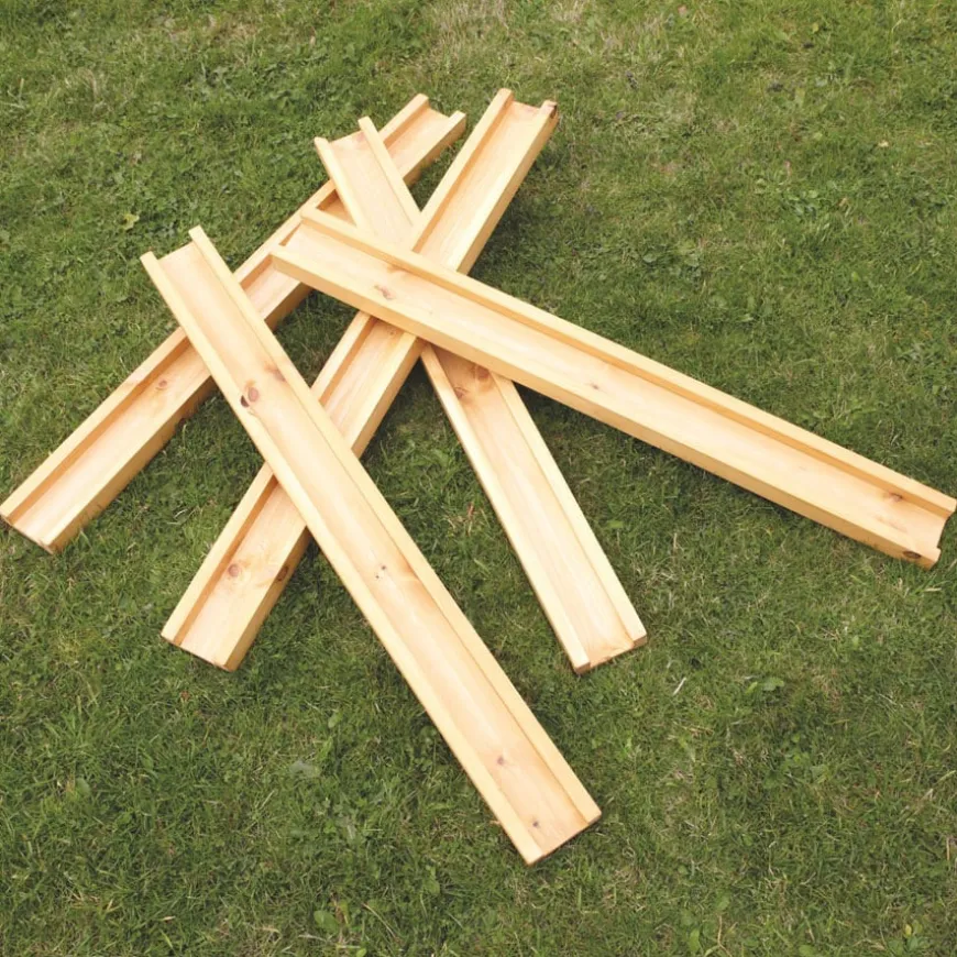 TTS Large Flat Wooden Water Channelling 5pk