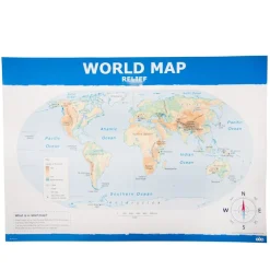 TTS Map of the World Political and Physical A1 KS1