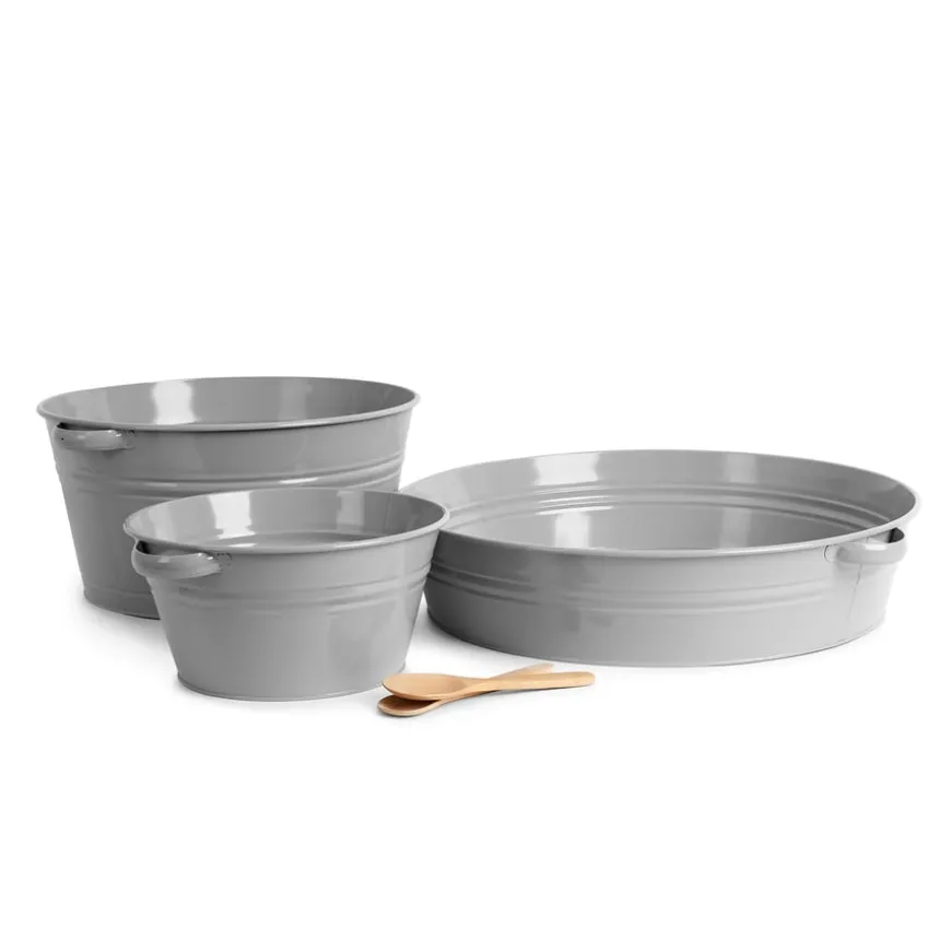 TTS Messy Play Metal Creative Tubs 3pk