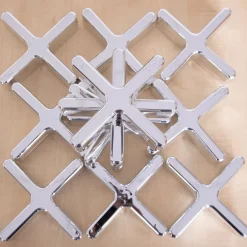 TTS Metallic Silver Stacking Crosses 12pk