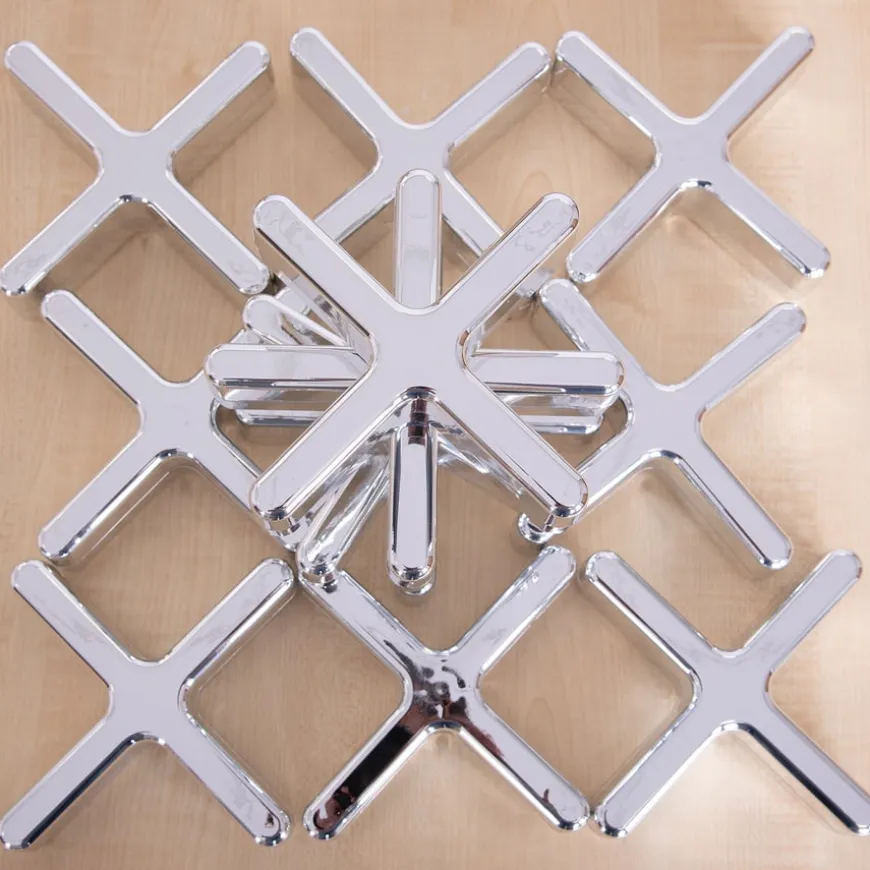 TTS Metallic Silver Stacking Crosses 12pk