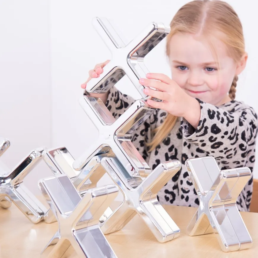 TTS Metallic Silver Stacking Crosses 12pk