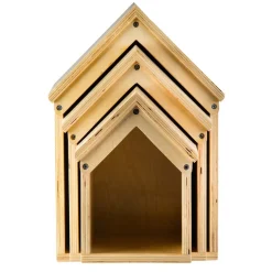 TTS Nesting Wooden Small World Houses 3pk