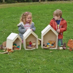 TTS Nesting Wooden Small World Houses 3pk