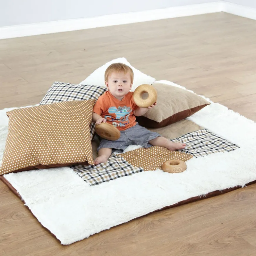 TTS Neutral Textured Baby Mat and Cushions