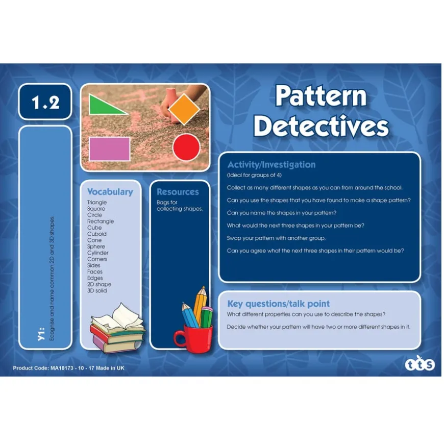 TTS Outdoor Maths Problem Solving Cards Year 1 30pk
