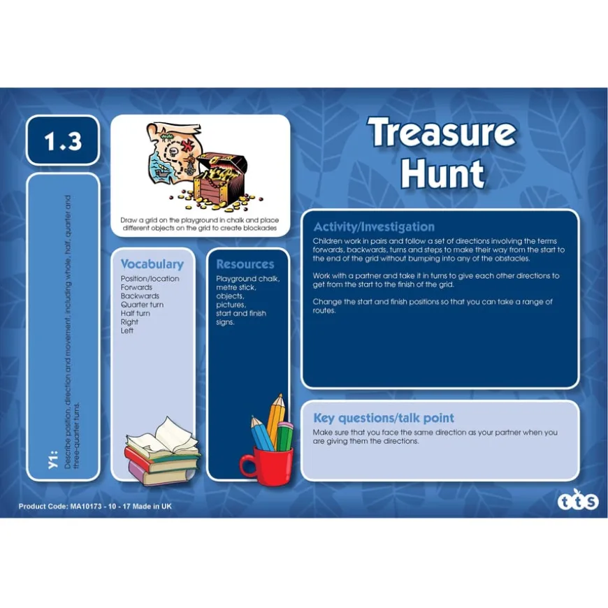 TTS Outdoor Maths Problem Solving Cards Year 1 30pk
