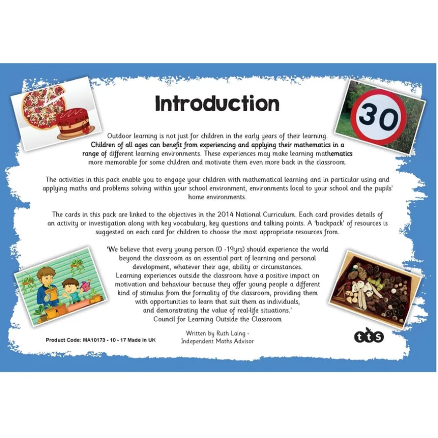 TTS Outdoor Maths Problem Solving Cards Year 1 30pk