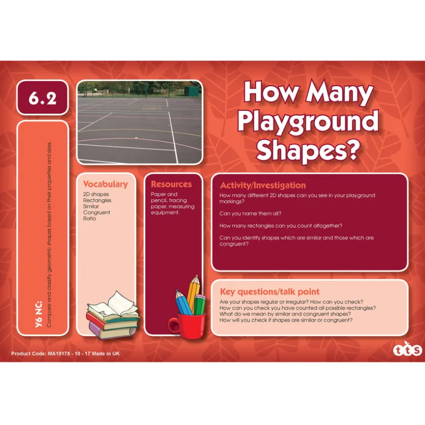 TTS Outdoor Maths Problem Solving Cards Year 6 30pk