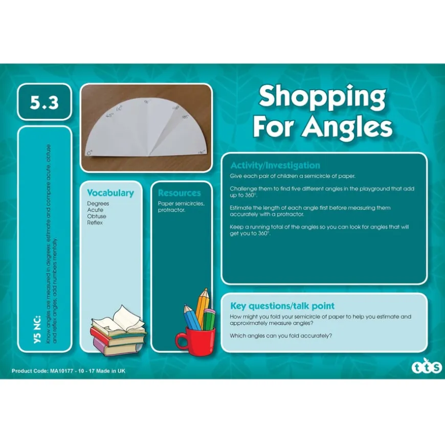 TTS Outdoor Maths Problem Solving Cards Year 5 30pk