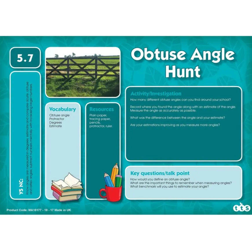 TTS Outdoor Maths Problem Solving Cards Year 5 30pk