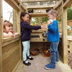 TTS Outdoor Wooden Role Play Caravan H160 x W100 x L200cm