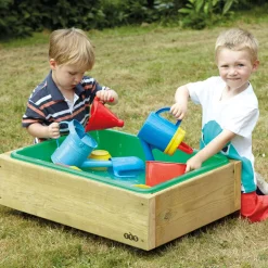 TTS Outdoor Wooden Sand & Water Wheelie Box H28xL75xD54cm