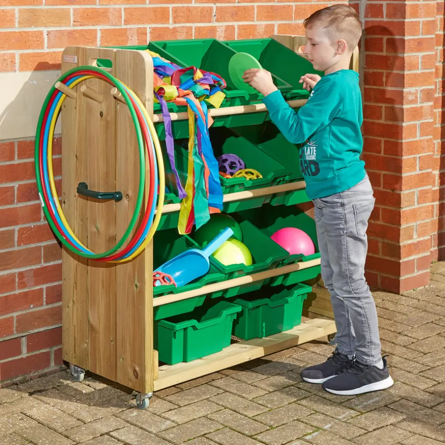 TTS Outdoor Wooden Tilted Tray Storage