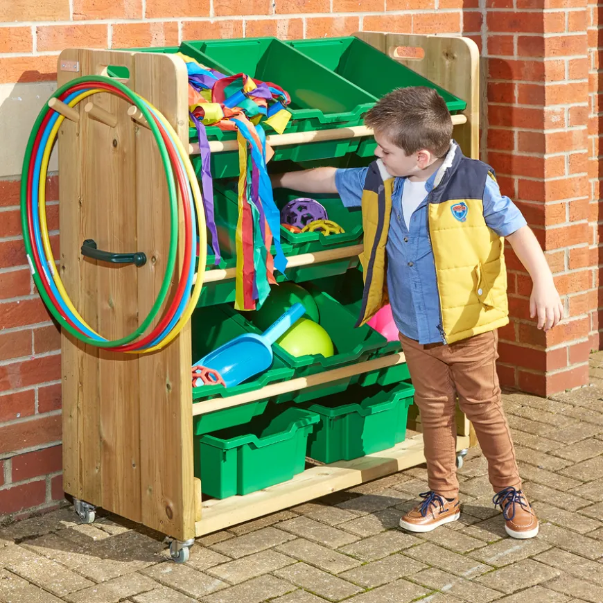 TTS Outdoor Wooden Tilted Tray Storage