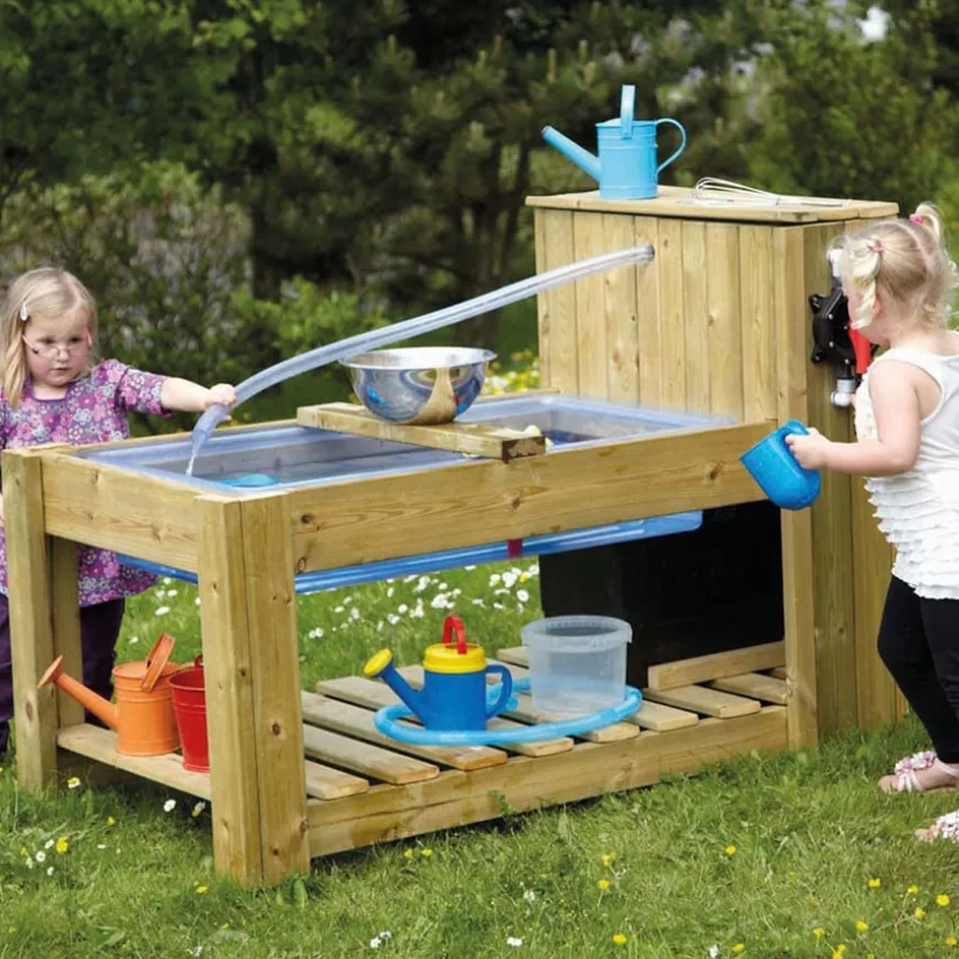 TTS Outdoor Wooden Water Pump Station H100 x W77 x D140cm