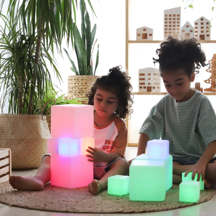 TTS Sensory ICT Glow Construction Blocks 12pk