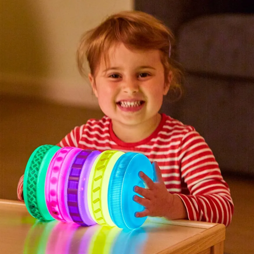 TTS Sensory Stacking Glow & Texture Discs 5pk