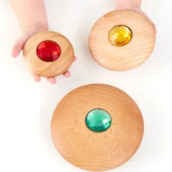 TTS Sensory Wooden Jewel Pebbles 12pk