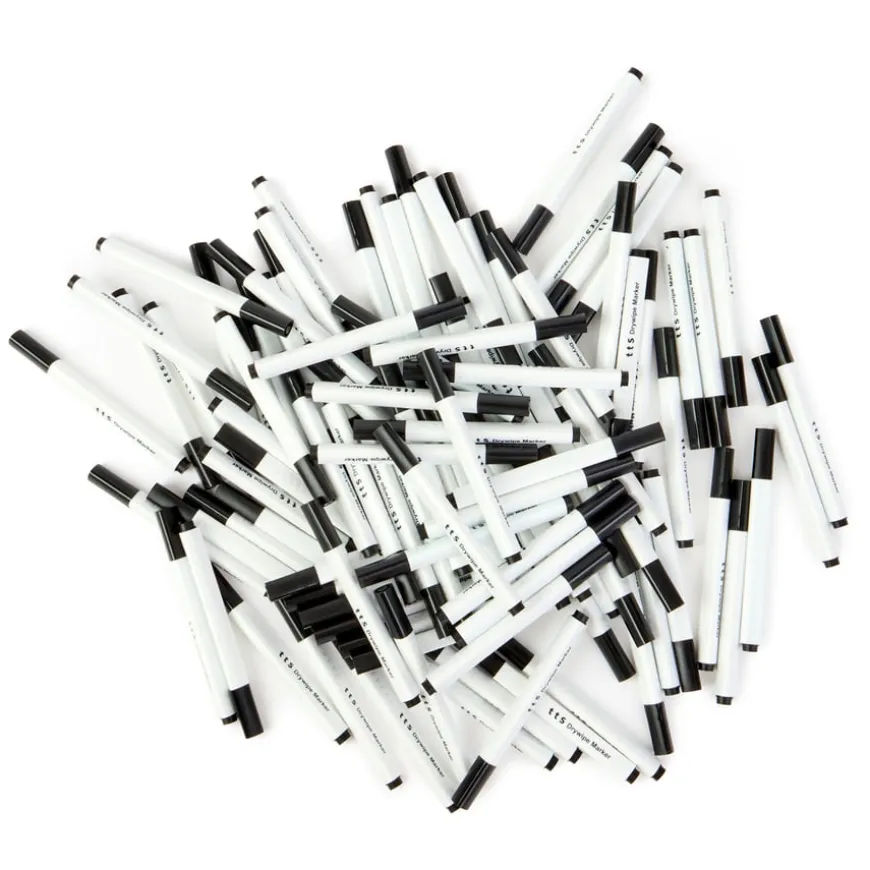 TTS Slim Barrel Drywipe Pens Bullet Tip Black