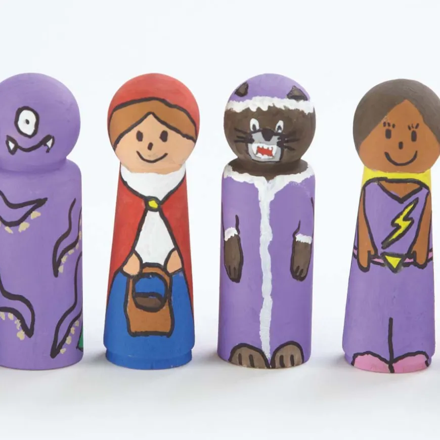 TTS Small World Natural Wooden Peg People 20pk