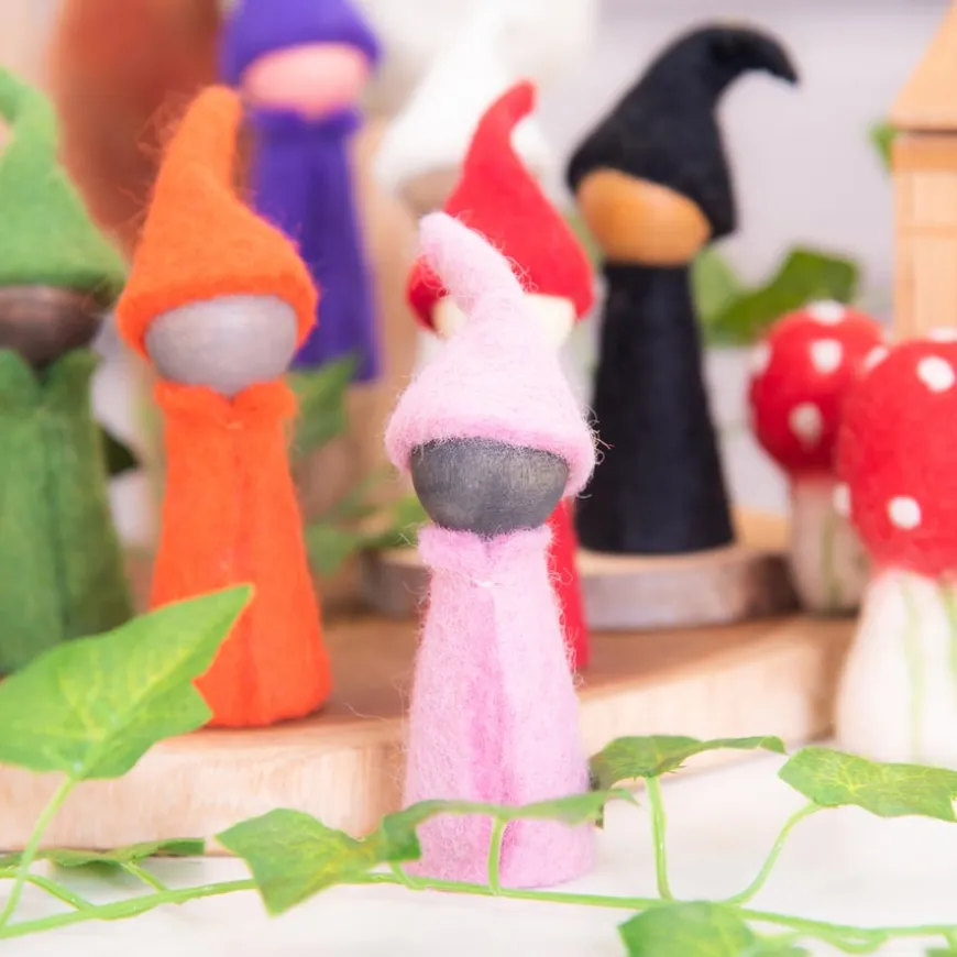TTS Small World Rainbow Wooden Felt Elves 10pk