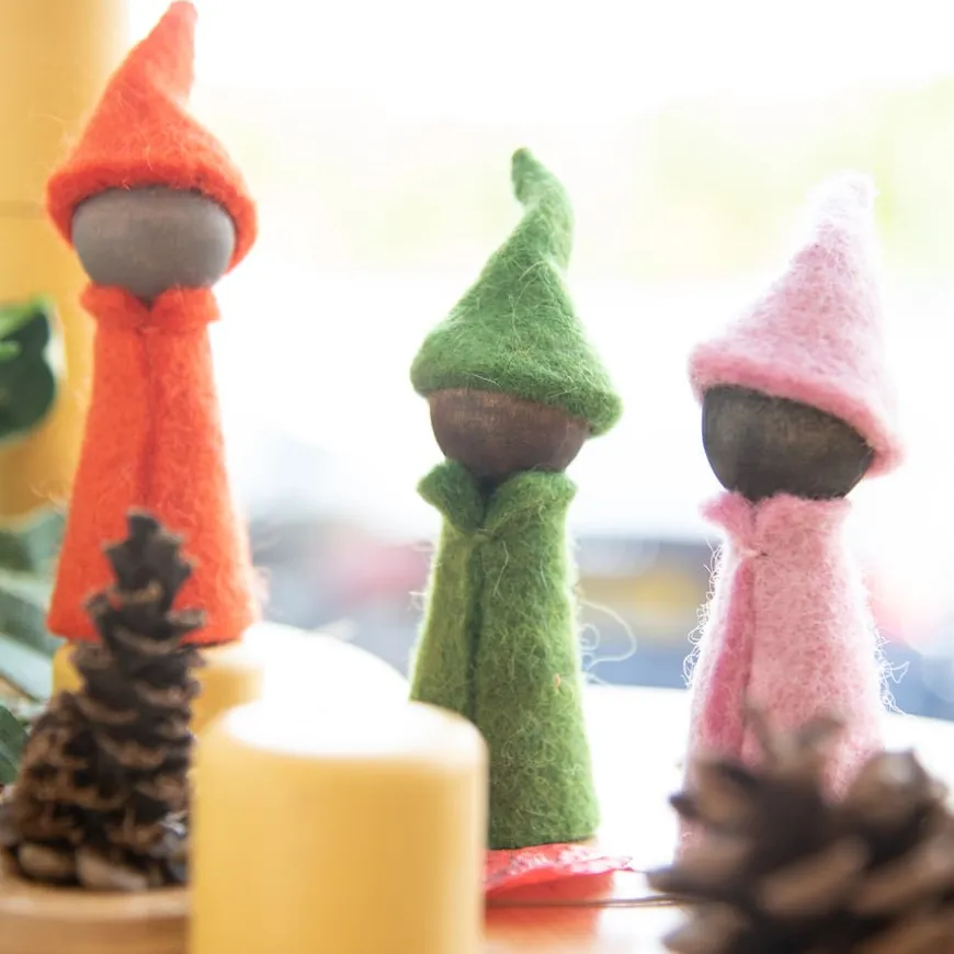 TTS Small World Rainbow Wooden Felt Elves 10pk