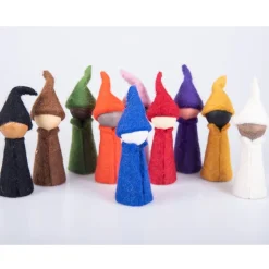 TTS Small World Rainbow Wooden Felt Elves 10pk