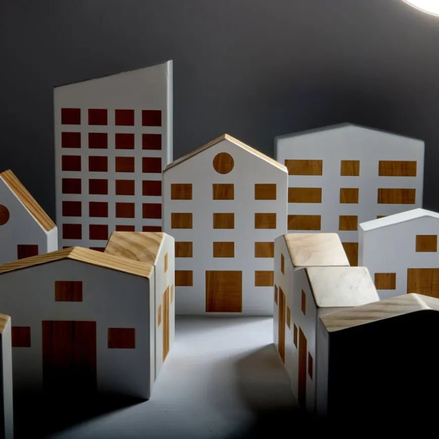 TTS Small World Wooden Tiny Town & Houses Bundle